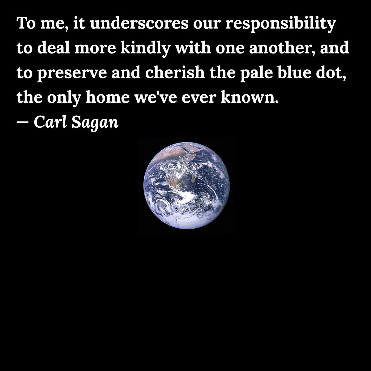the earth is like a pale blue dot quote by carl sagan
