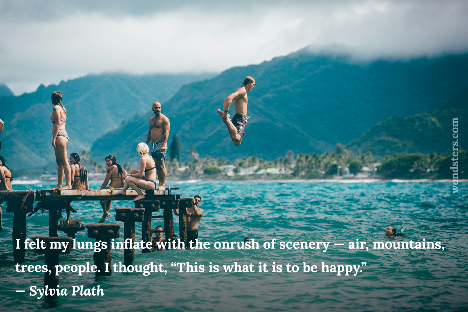scenery - air, mountains, trees, people